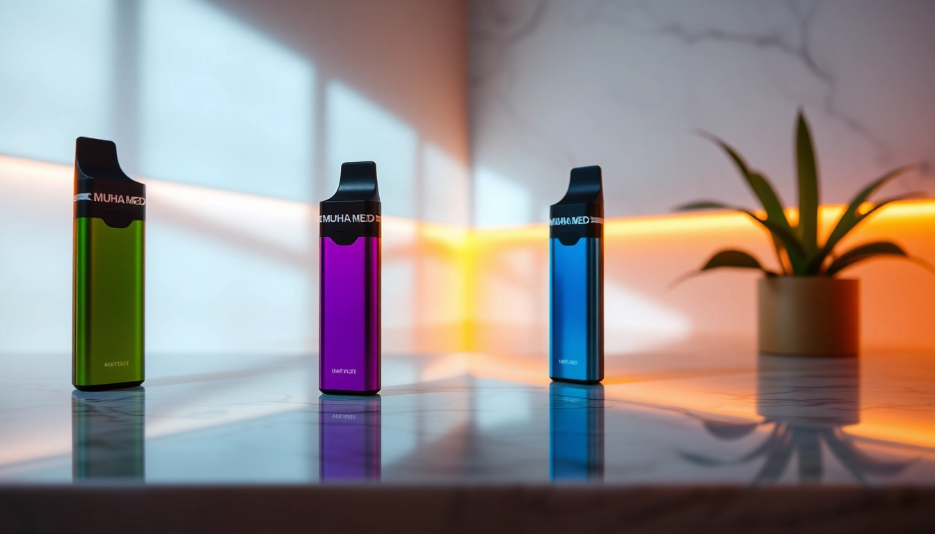 Showcase Muha Meds Disposable Vapes highlighting their sleek design and vibrant colors.