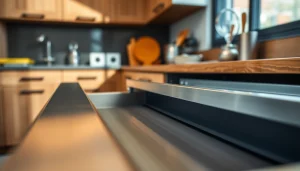 Showcasing a Metal Drawer System in a sleek kitchen environment for efficient storage solutions.