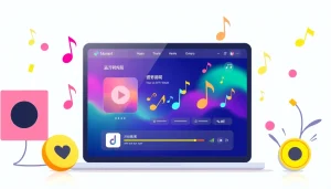 Experience 汽水音乐网页版 through a dynamic online interface showcasing colorful musical notes.