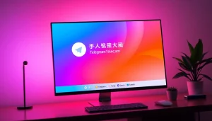 Screenshot showcasing telegram电脑版中文 interface on a computer, highlighting user-friendly design and vibrant chat features.