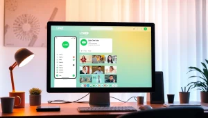 Engage with line电脑版下载 on a modern computer interface, highlighting vibrant colors and user-friendly features.