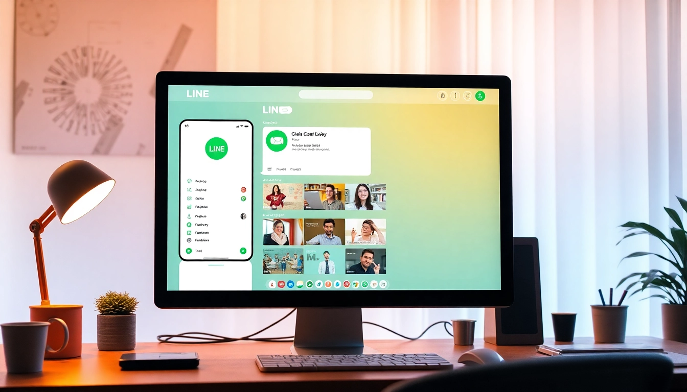 Engage with line电脑版下载 on a modern computer interface, highlighting vibrant colors and user-friendly features.