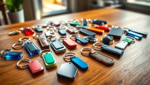 Showcasing personalized keychains in various styles and colors to inspire customization.