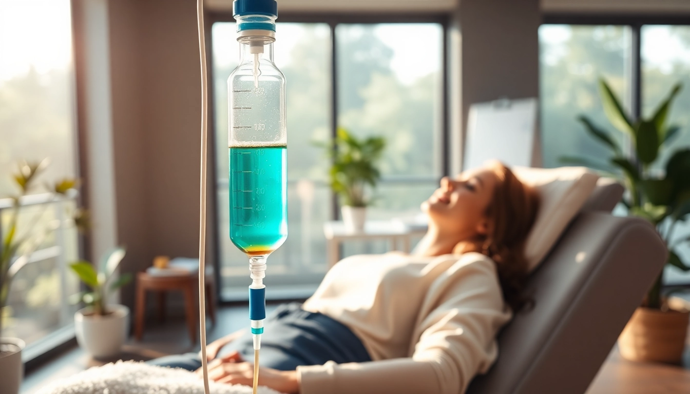 Experience IV Therapy treatment in a tranquil clinic setting with soothing elements and care.