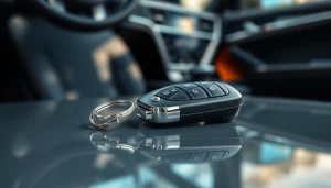 Showcasing Keyless Carkeys on a sleek surface, reflecting modern automotive design.