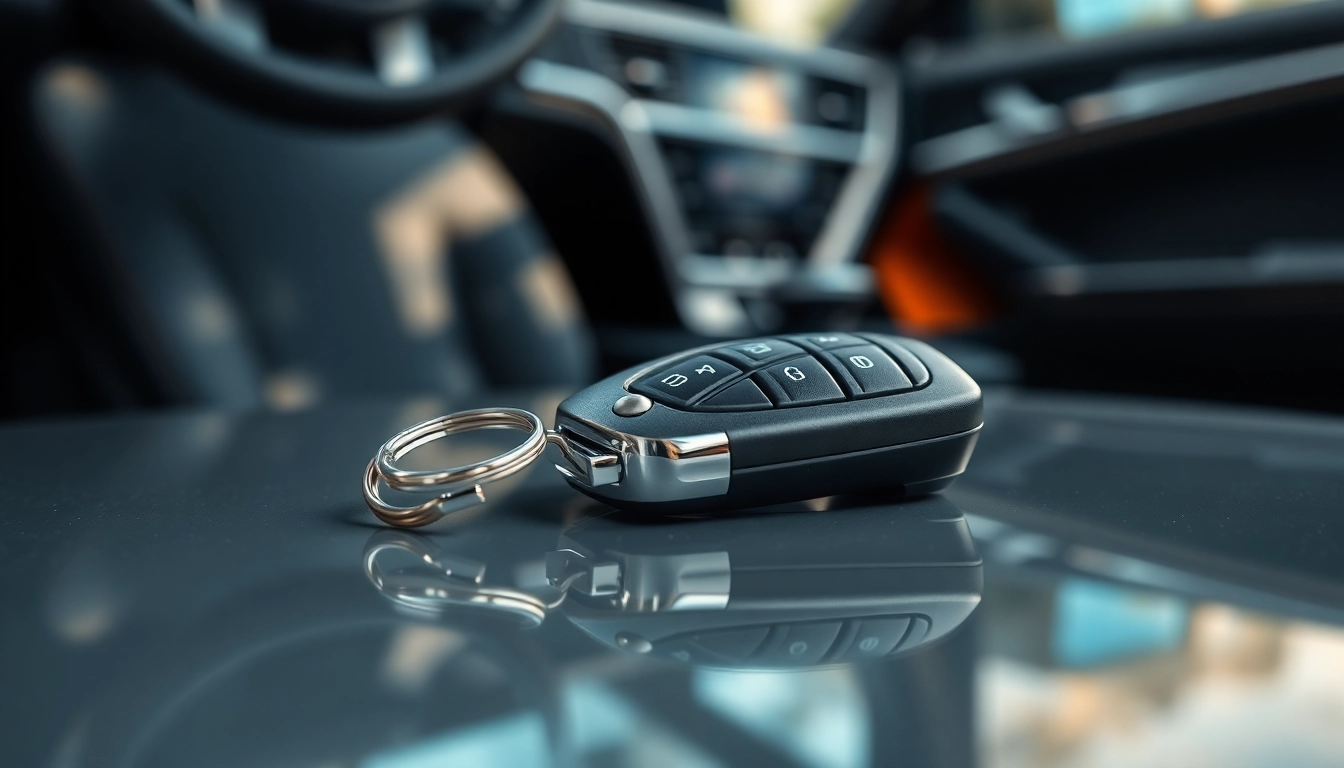 Showcasing Keyless Carkeys on a sleek surface, reflecting modern automotive design.
