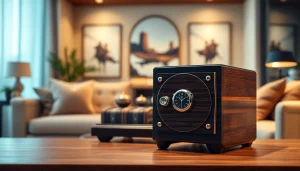 Securely showcasing a premium watch safe in a luxurious home setting.