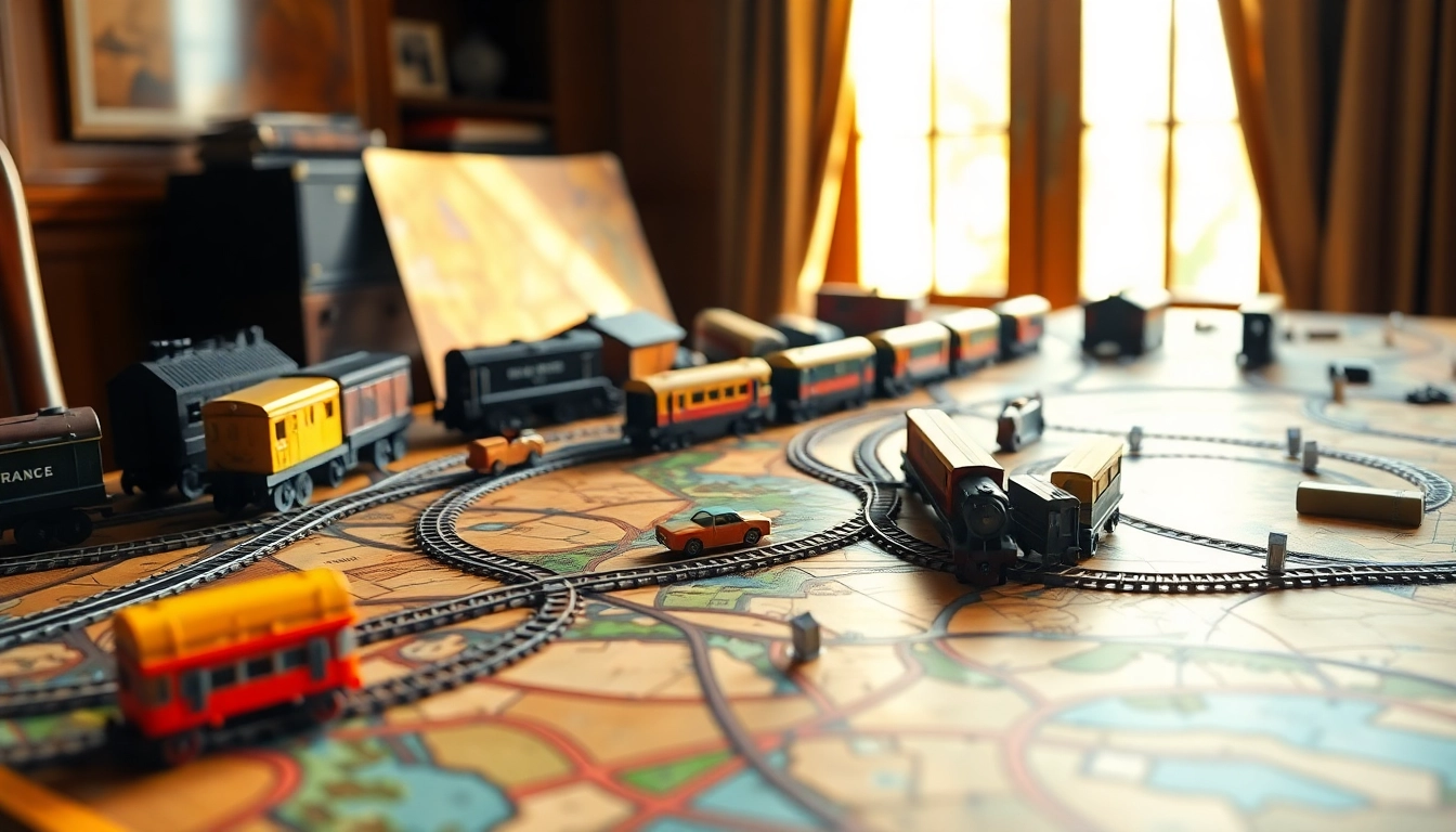 Engage in the classic railroad tycoon download experience with a vintage gaming setup showcasing trains and maps.