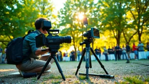 Capture of On-Site Videography in action at an outdoor event featuring a professional videographer.