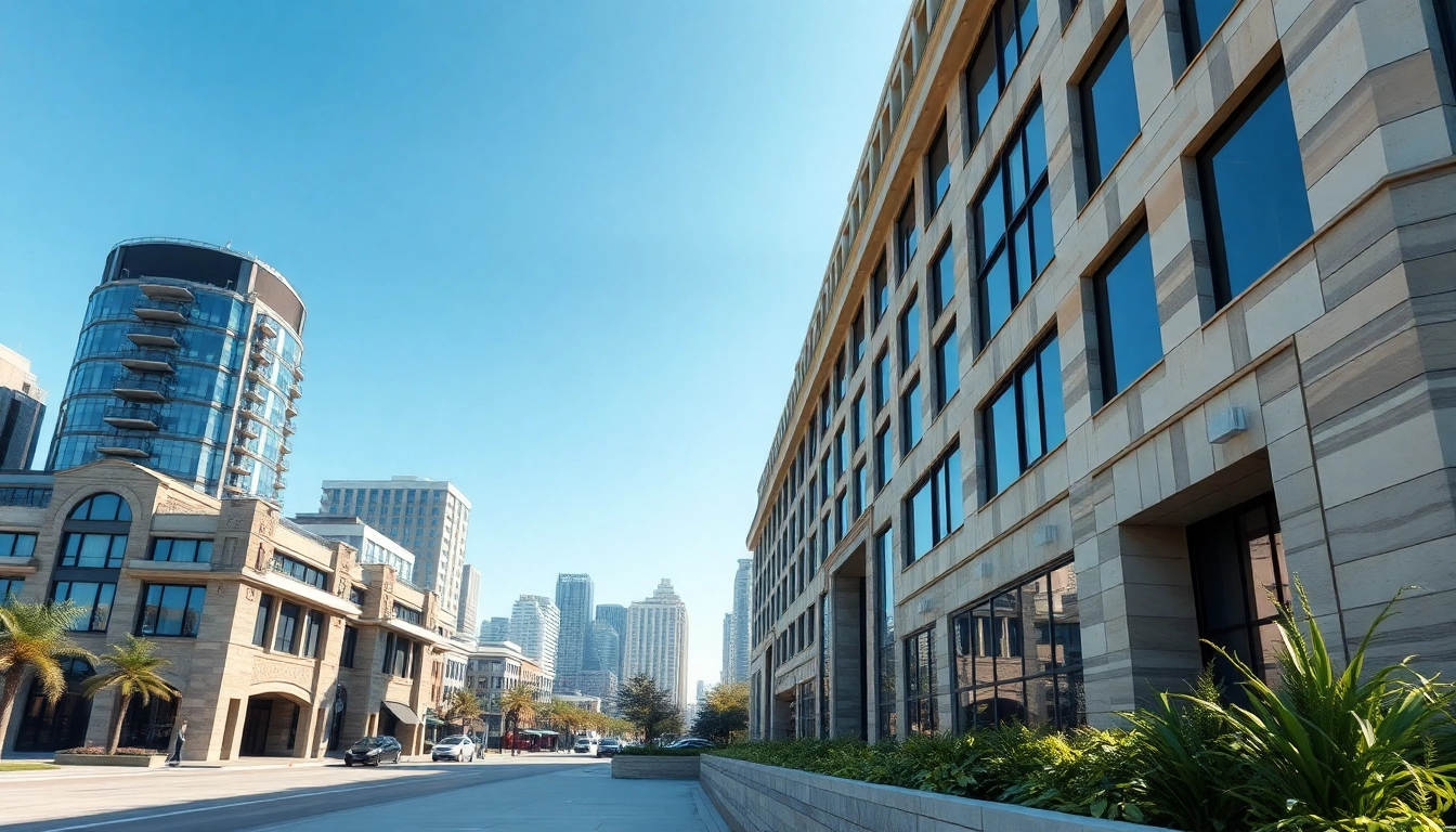 3D Visualisierung zeigt fotorealistische Architekturmodelle in einer urbanen Umgebung