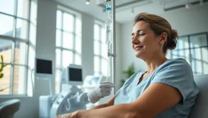 Receive hydration benefits from iv drip vegas therapy in a modern wellness clinic.