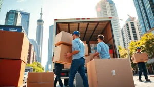 Experienced movers in Toronto handling boxes efficiently for moving Toronto services.