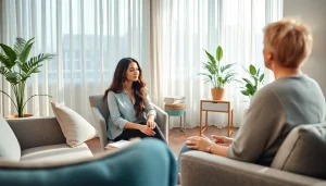 Therapist offering anxiety treatment dubai in a calming environment with supportive elements.